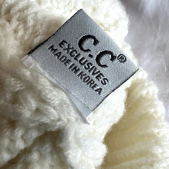 C.C. Kids Children's‎ Knit Ski Beanie Hat, white, cream, soft beanie - Picture 2 of 5